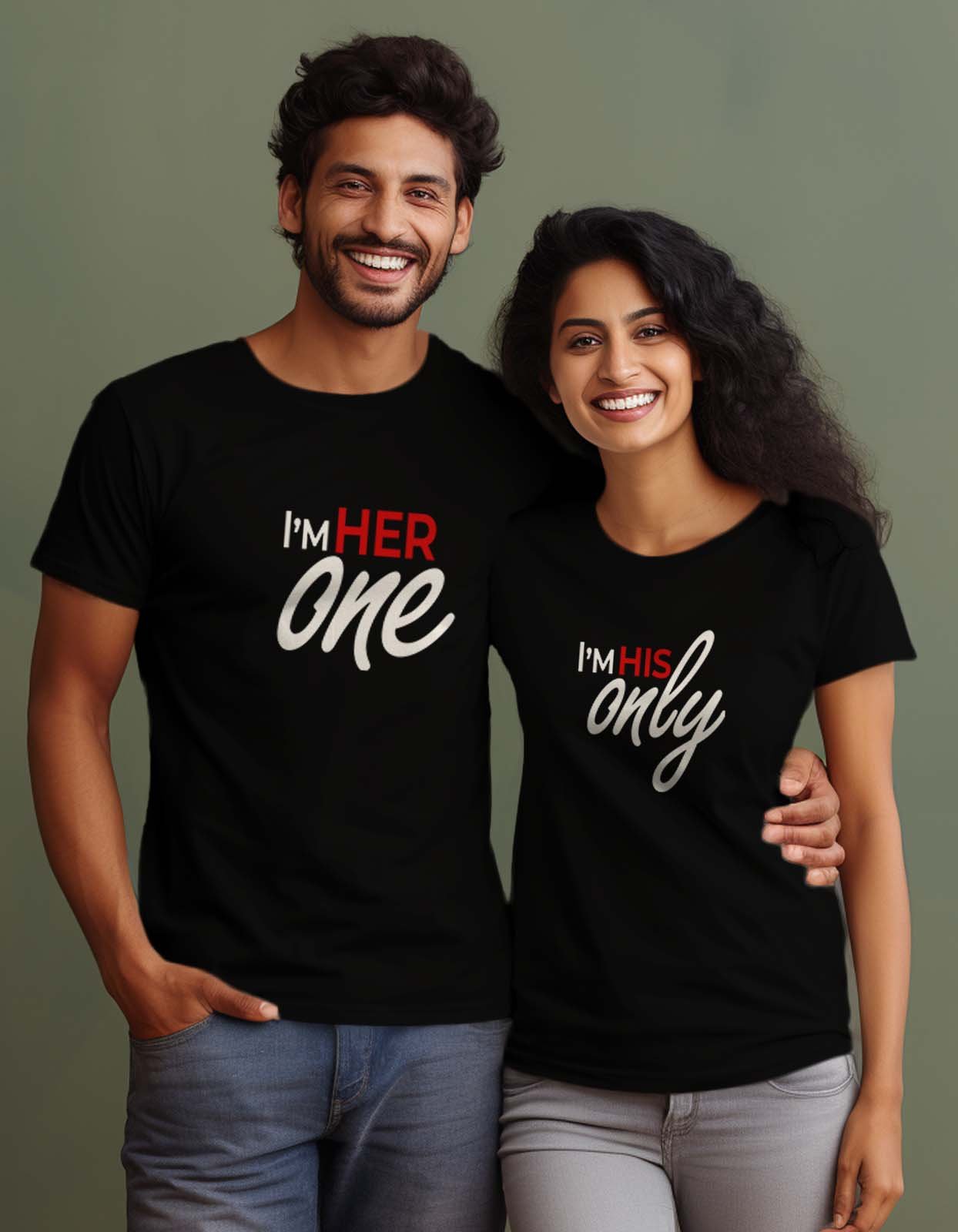 I Am Her One I Am His Only T Shirt Black 2