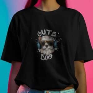 Unisex Cute Dog T-Shirt featuring an adorable dog design, perfect for dog lovers and casual outings.