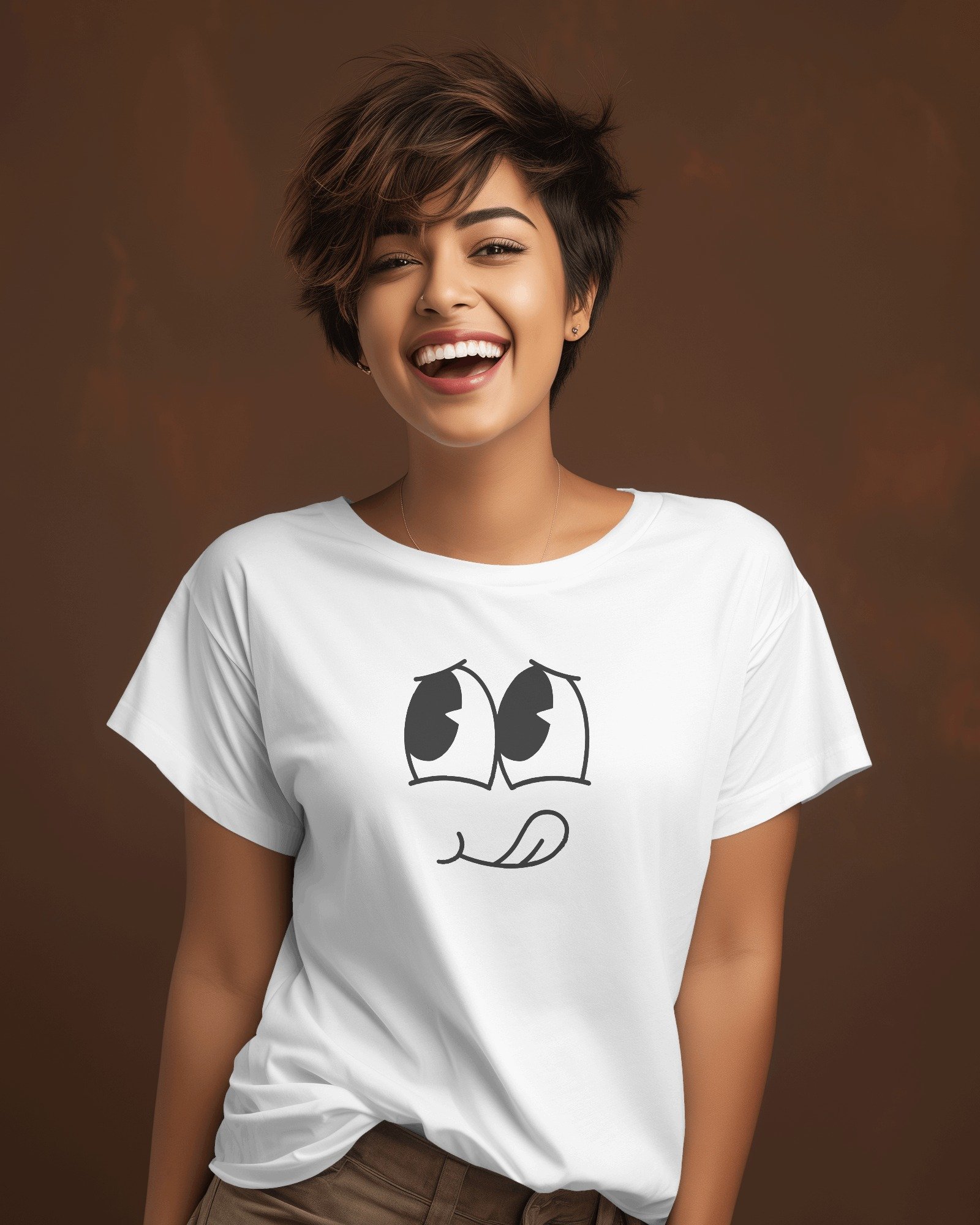 Cartoon Unisex T-Shirt in white with vibrant graphic design