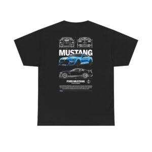 Ford Mustang GT500 Shelby T-Shirt | Classic Muscle Car Graphic Tee | Black Unisex Streetwear for Car Enthusiasts