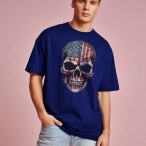 American Flag Skull T-Shirt – Unisex Casual Wear