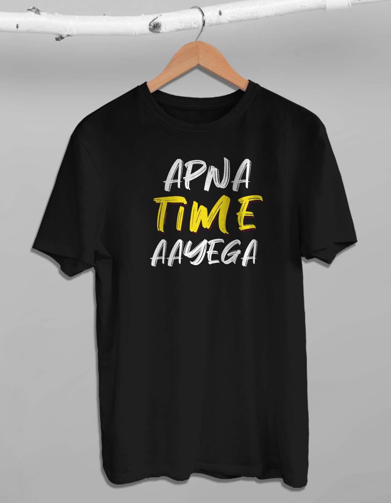 Apna Time Aayega Black T-Shirt