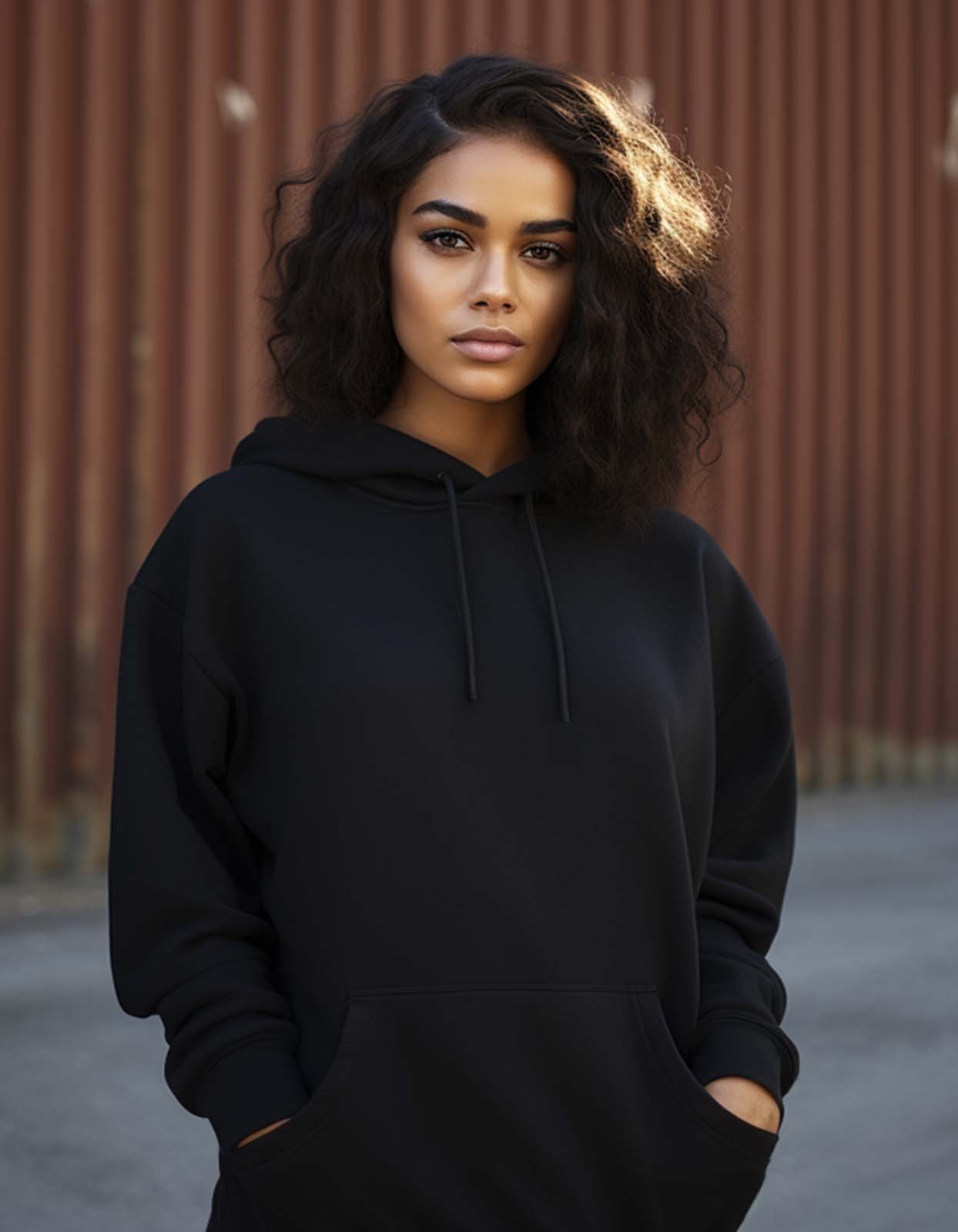 Classic Plain Black Hoodie - Unisex Minimalist Design - Image 2