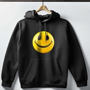 Ultimate Smiley Hoodie ? Stylish Unisex Black Fashion