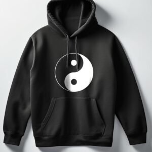 Yin and Yang Hoodie ? Bold Unisex Black Pullover for Everyday Style