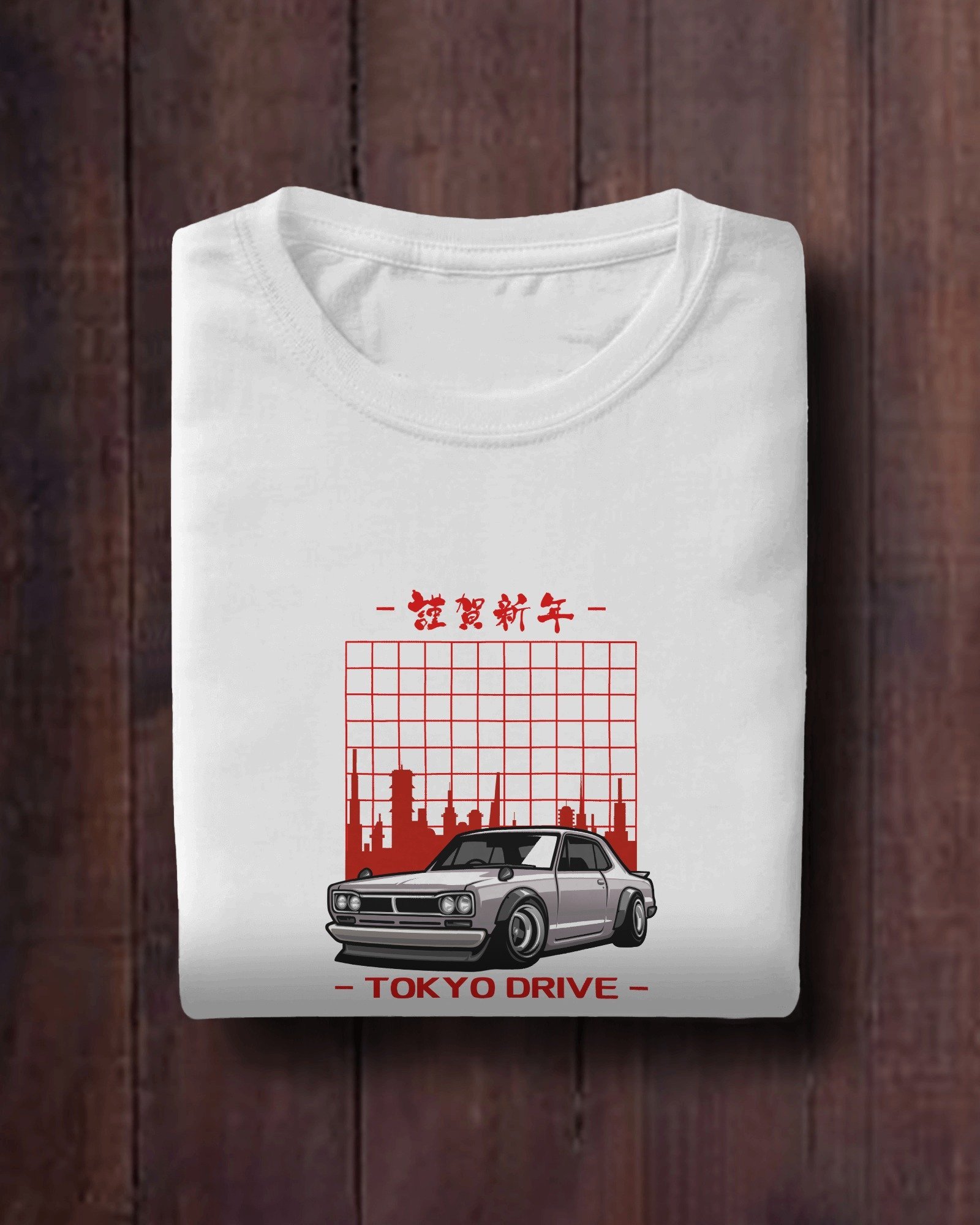 Drive to Tokyo T-Shirt | Black & White Car Design