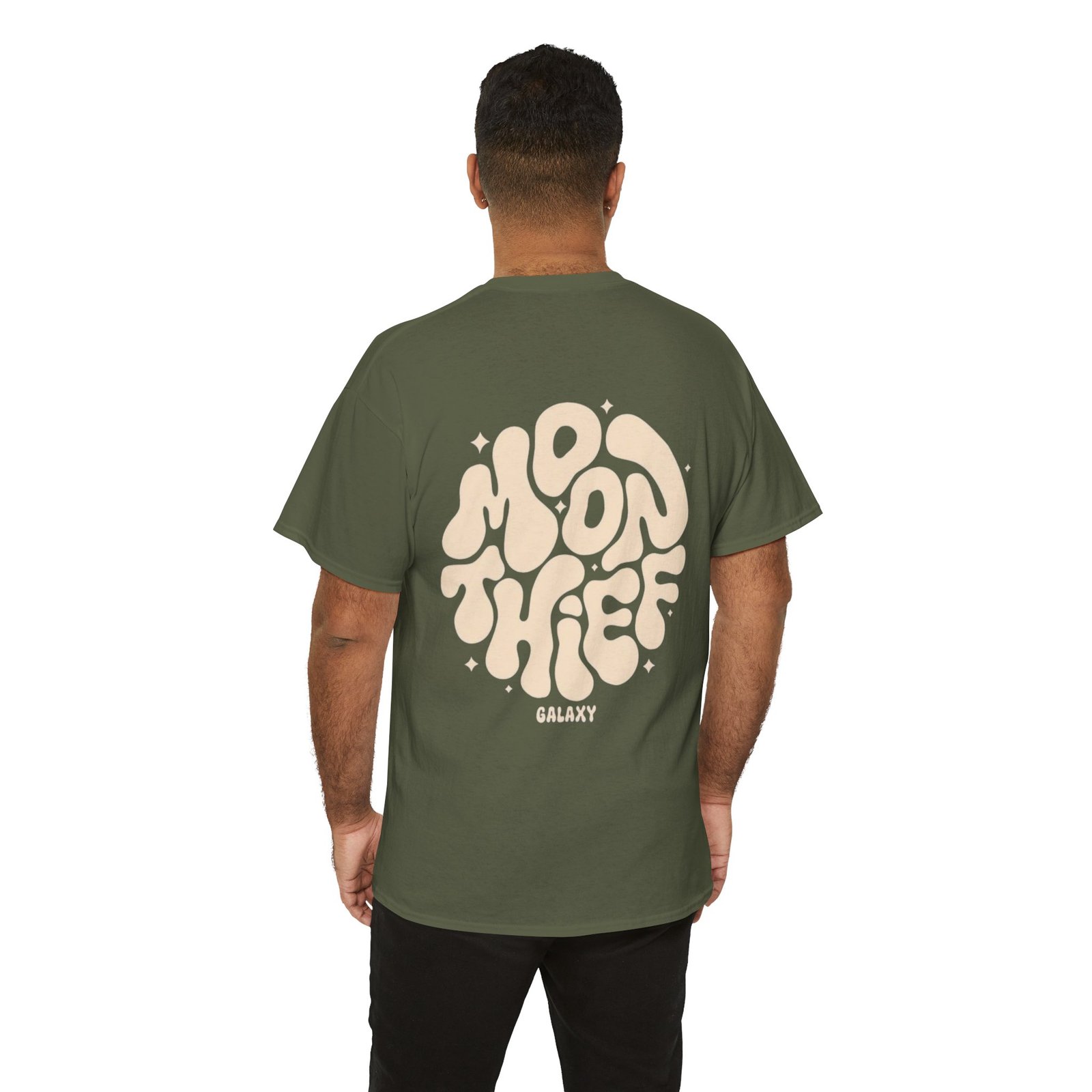 Moon Thief Galaxy T-Shirt Retro Space Graphic Tee, Unisex 100% Cotton Shirt Vaporwave Streetwear Cosmic Aesthetic Top, Oeko-Tex Certified - Image 4