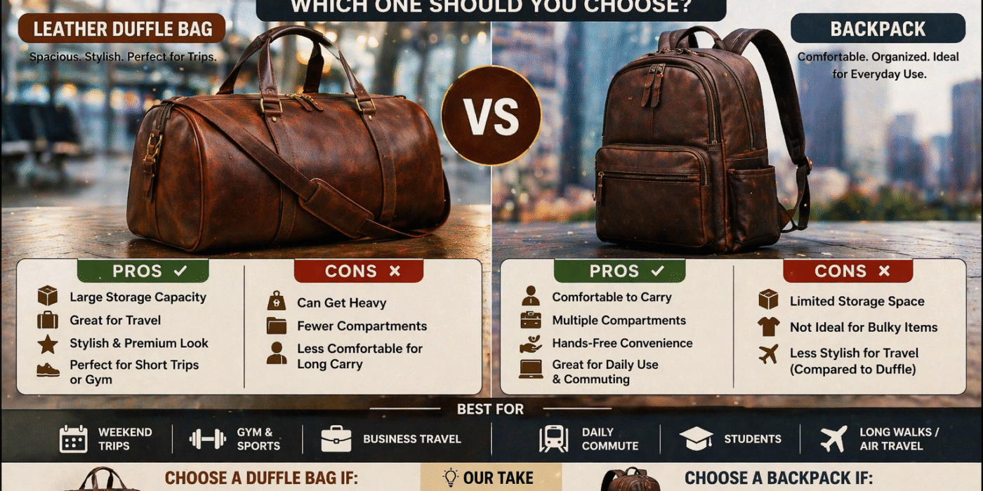 Leather Duffle Bag vs Backpack